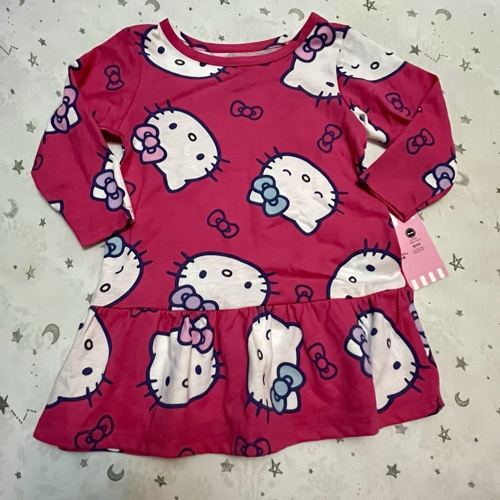 Hello Kitty brand‎ Infant Girls long sleeve Pink Dress Size 12 Months